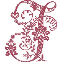 French Floral Cross Stitch Alphabet